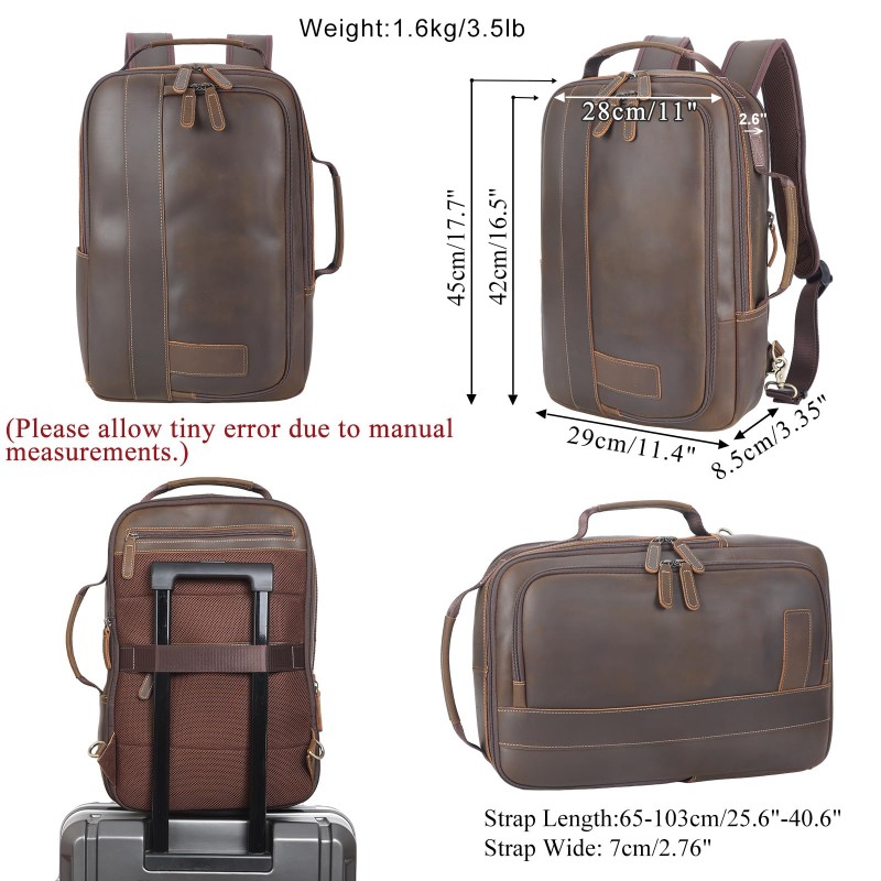 Expandable Vintage Business Work Travel Backpack