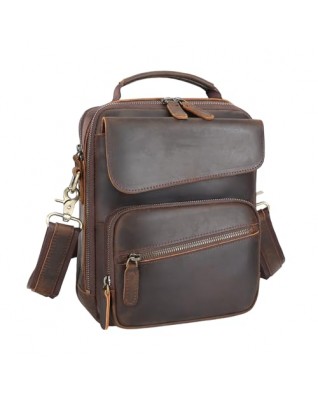 Men's Leather Crossbody Shoulder Bag