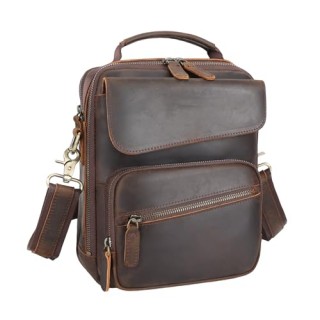 Men's Leather Crossbody Shoulder Bag