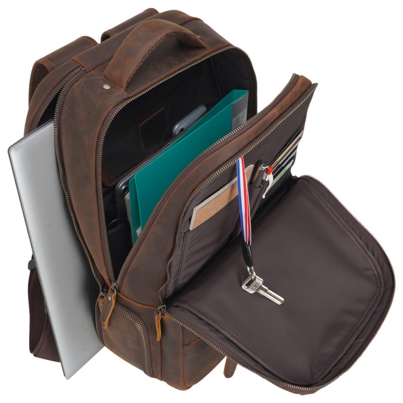 Men's Vintage Brown Travel Backpack