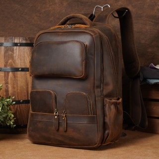 Men's Vintage Brown Travel Backpack