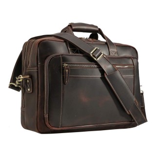 Mens Vintage Full Grain Leather Briefcase