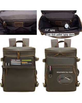 Vintage Full Grain Leather Men's Backpack