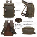 Vintage Full Grain Leather Men's Green Backpack