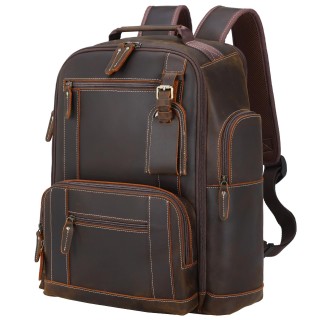 Vintage full-grain brown leather